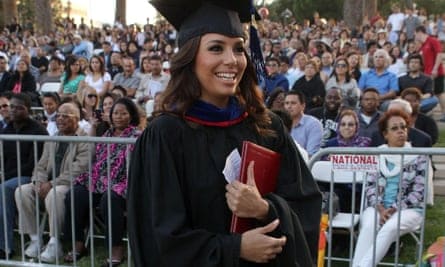 Eva Longoria getting her degree at California State University.