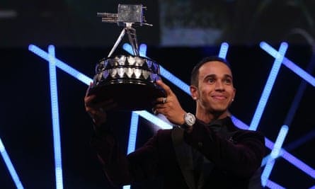 Lewis Hamilton winning the BBC Sports Personality of the Year in 2014