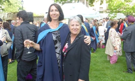 Making mum proud at last: Andrea Busfield at her graduation ceremony.