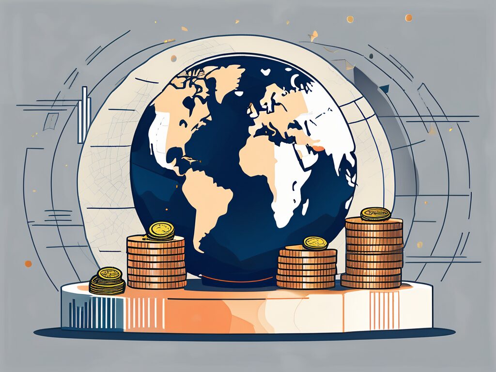 A globe with different countries highlighted