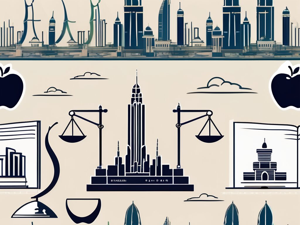 A dubai skyline with iconic landmarks