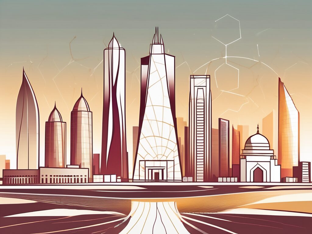 The doha skyline under a scorching sun