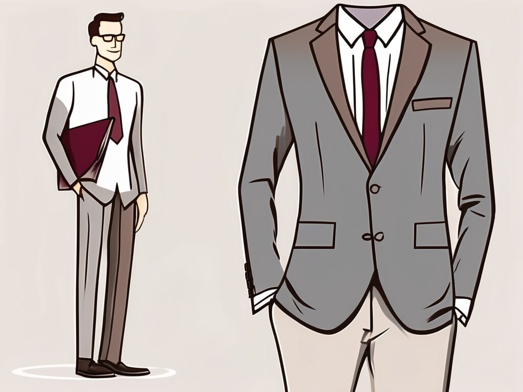 Various professional attire items such as a blazer
