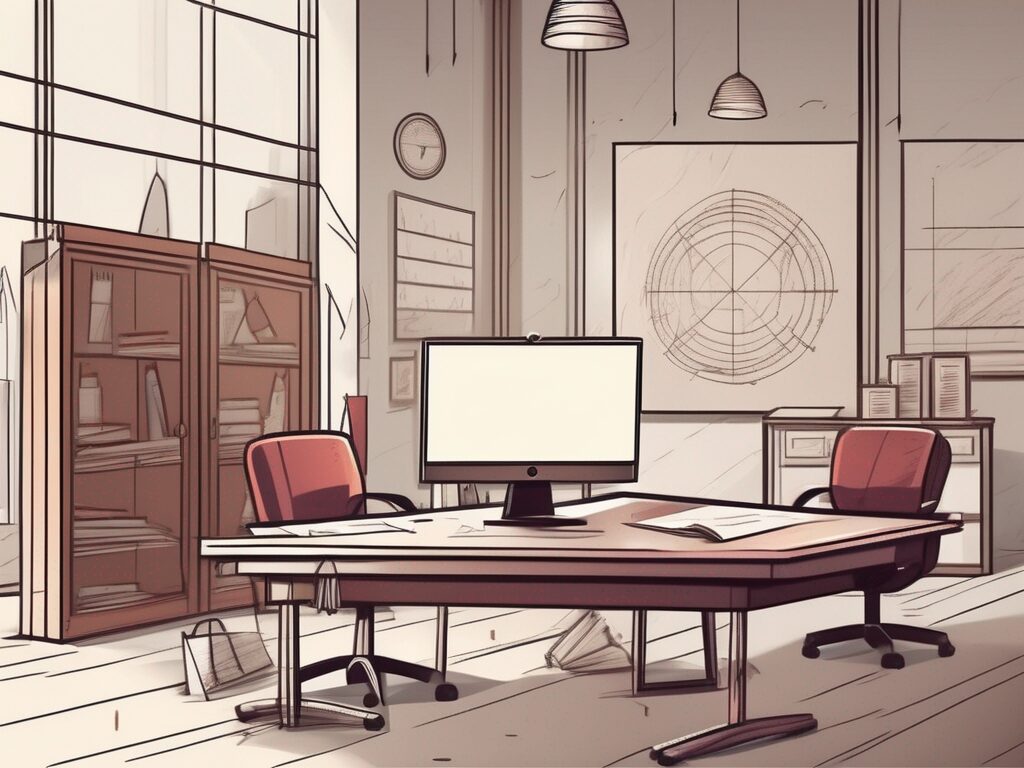A classroom with typical teaching tools on the desk
