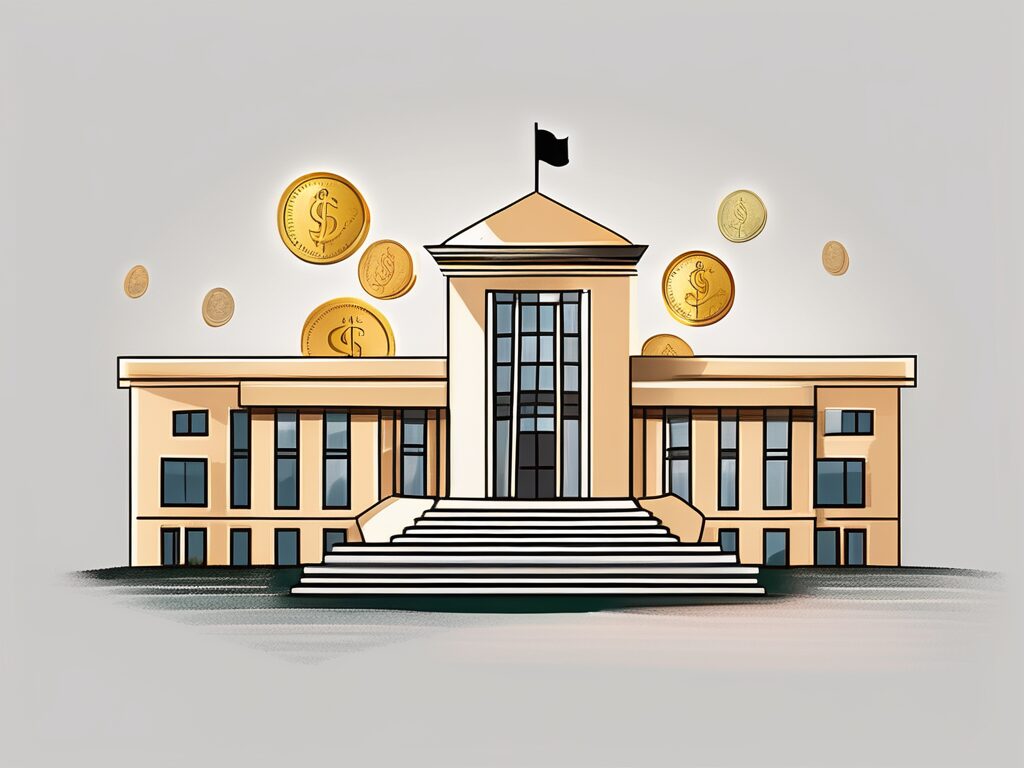 An international school building in saudi arabia with a symbolic representation of money