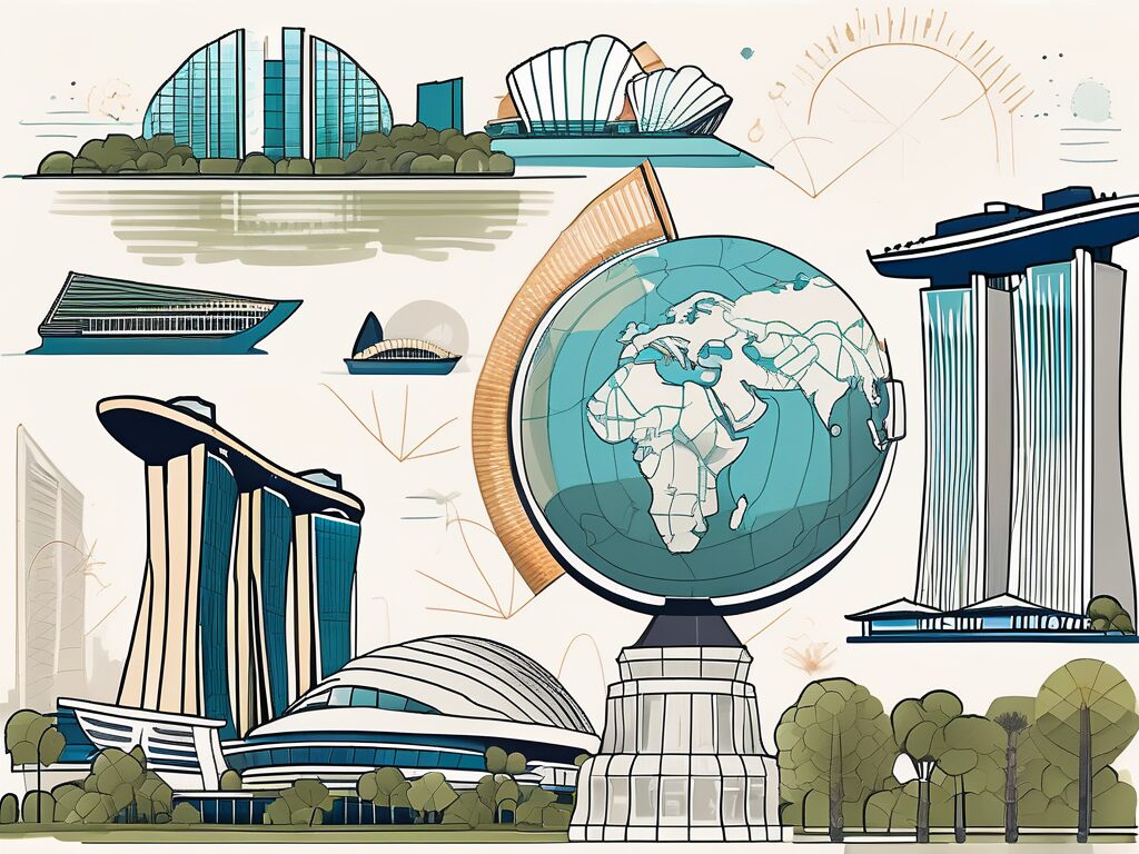 Various iconic landmarks in singapore