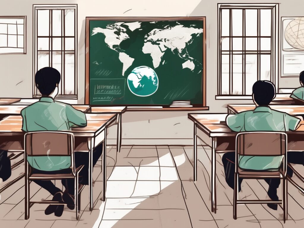 A classroom setting in vietnam with teaching aids