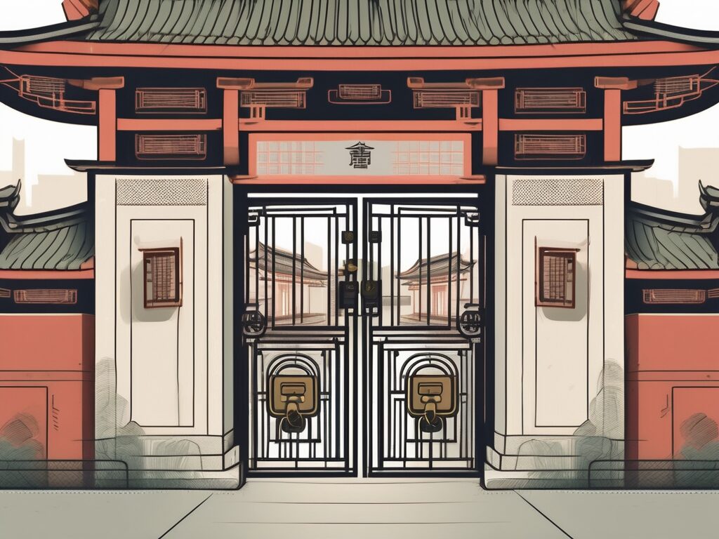A closed school gate with a padlock