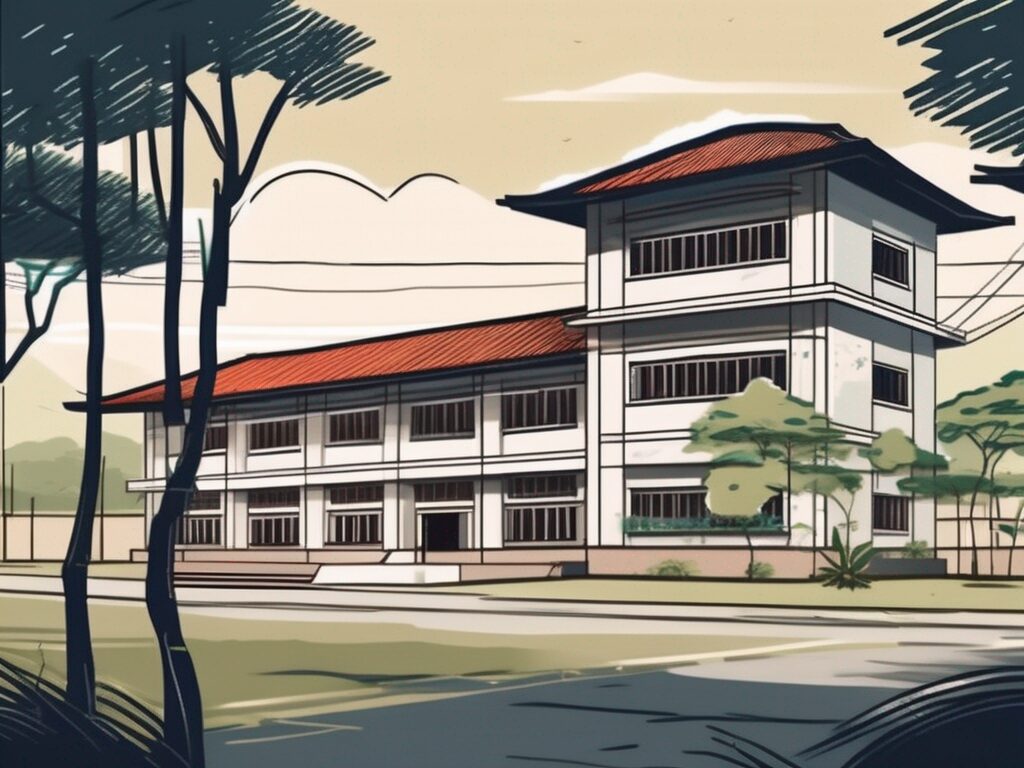 A school building in vietnam with visible signs of wear and tear