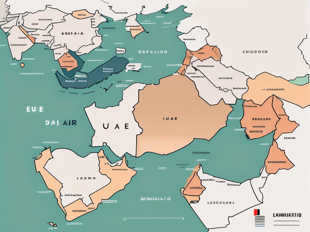The uae map with different shades of color to represent varying levels of english proficiency across the regions
