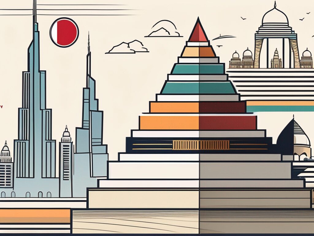 A stepped pyramid with each step representing different stages of a teaching career