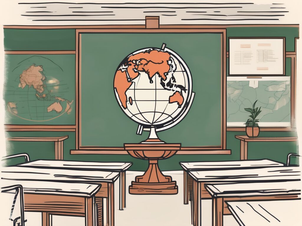 A classroom setting with traditional vietnamese elements