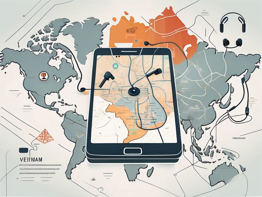 A symbolic key unlocking a map of vietnam