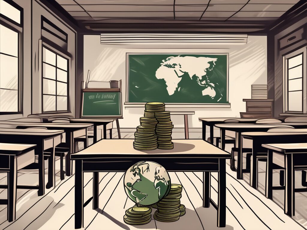 A traditional vietnamese classroom with a chalkboard