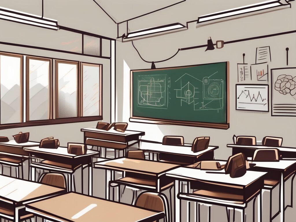 A classroom scene in malaysia with various esl (english as a second language) teaching tools such as headphones