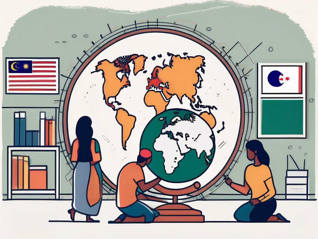 A classroom with diverse cultural elements