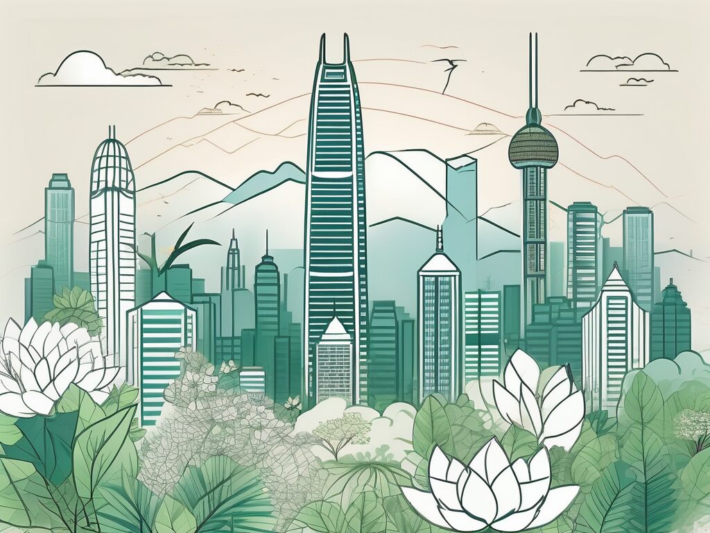 Hong kong's skyline featuring iconic landmarks