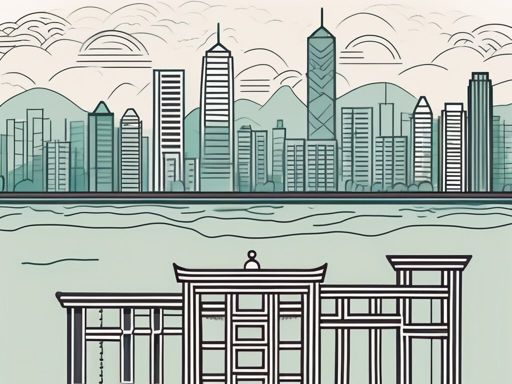 Four symbolic barriers such as a tall wall