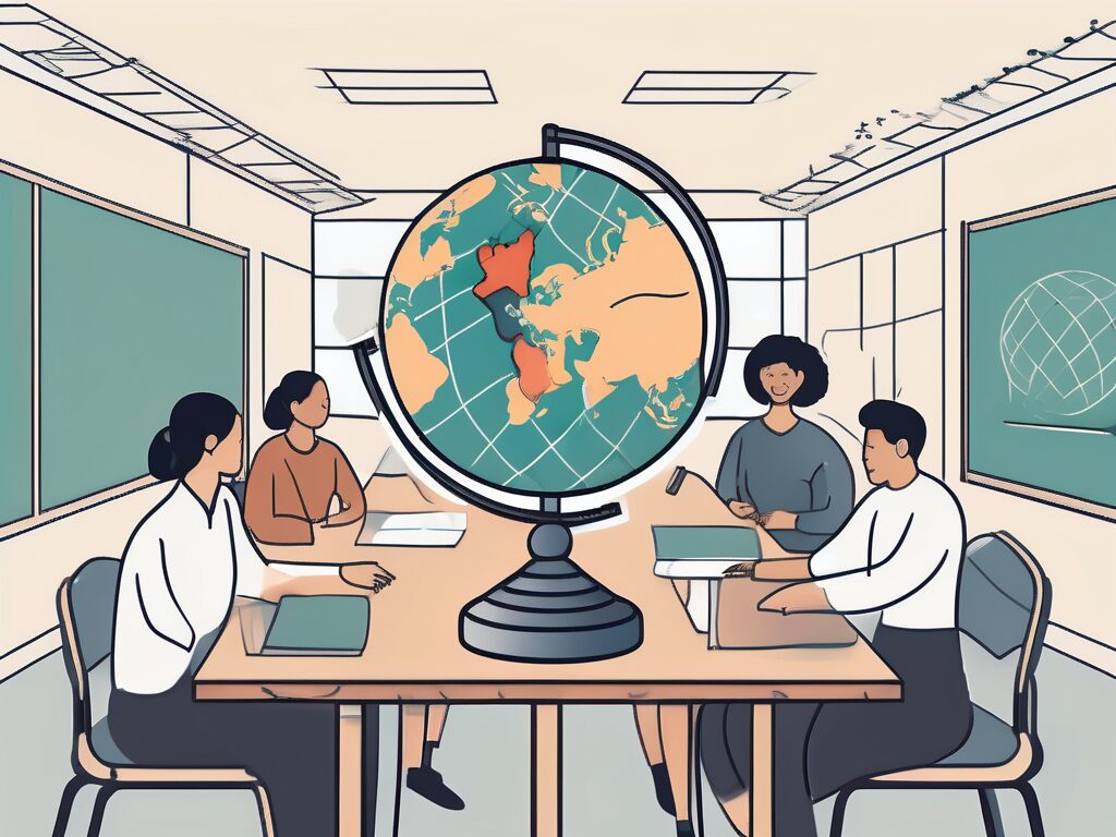 A classroom with diverse cultural elements