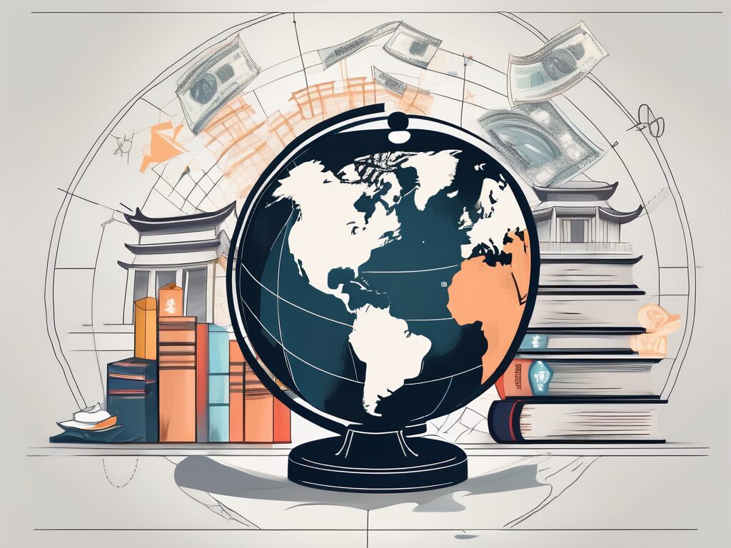 A globe with china highlighted