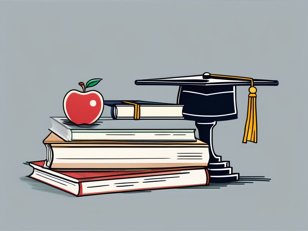A stack of textbooks