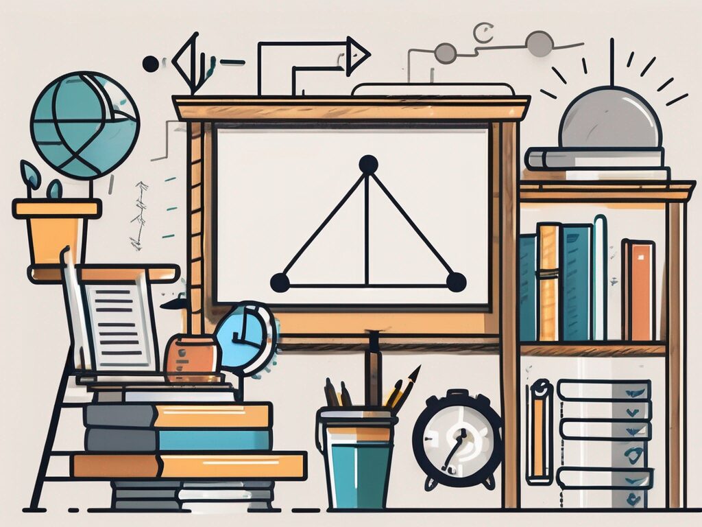 A classroom setting with various teaching tools and elements that represent malaysia