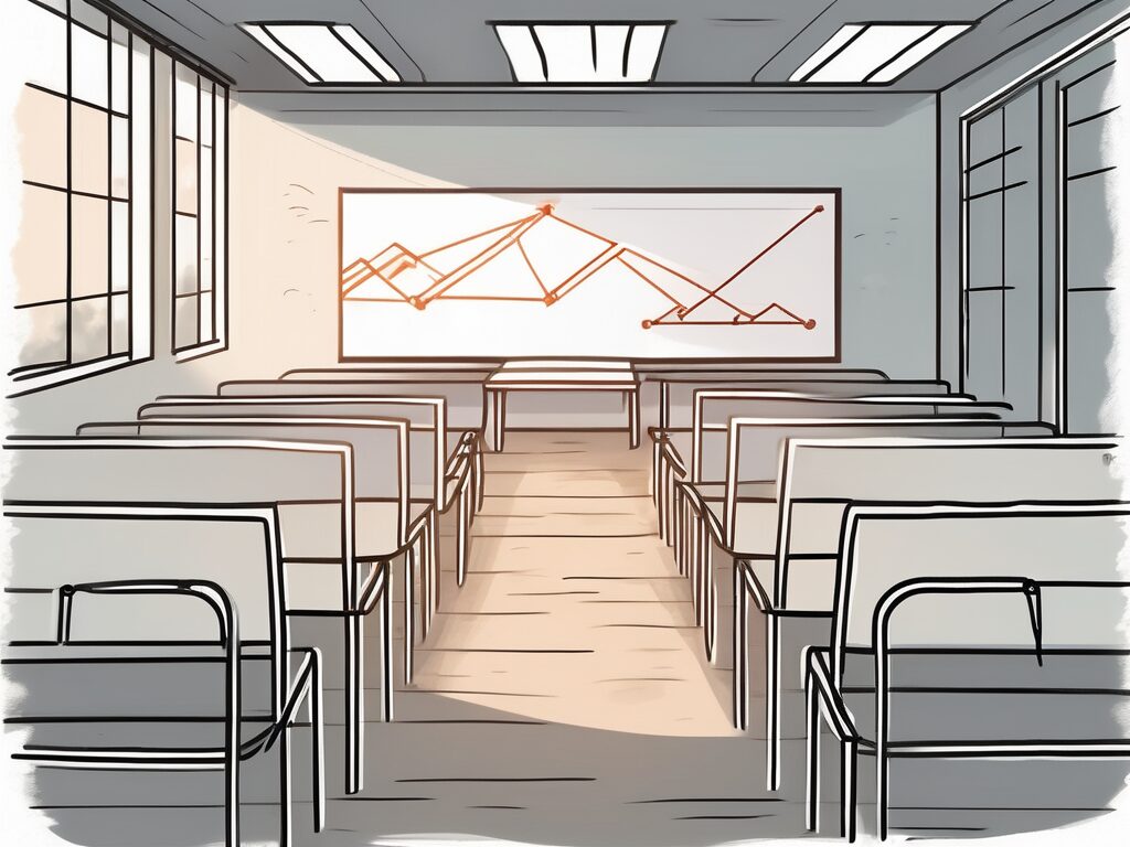 A classroom setting in singapore with symbolic barriers like hurdles on the path