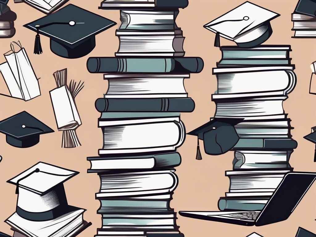 A stack of textbooks