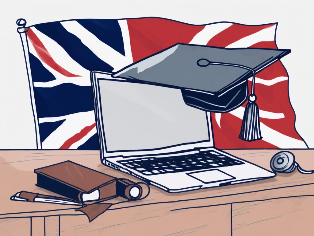 A laptop with a graduation cap on it
