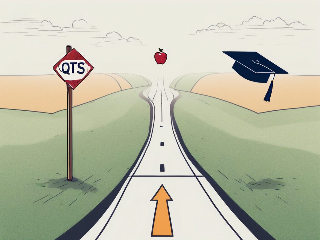 A crossroad sign with two paths