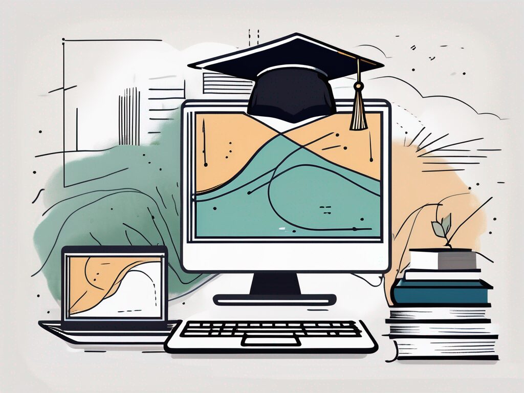 A laptop displaying an online classroom interface