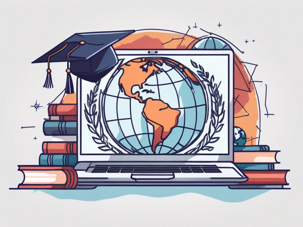 A laptop displaying an online learning platform