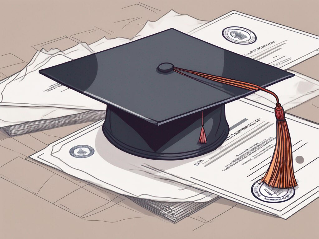 An academic cap resting on top of an ipgce certificate