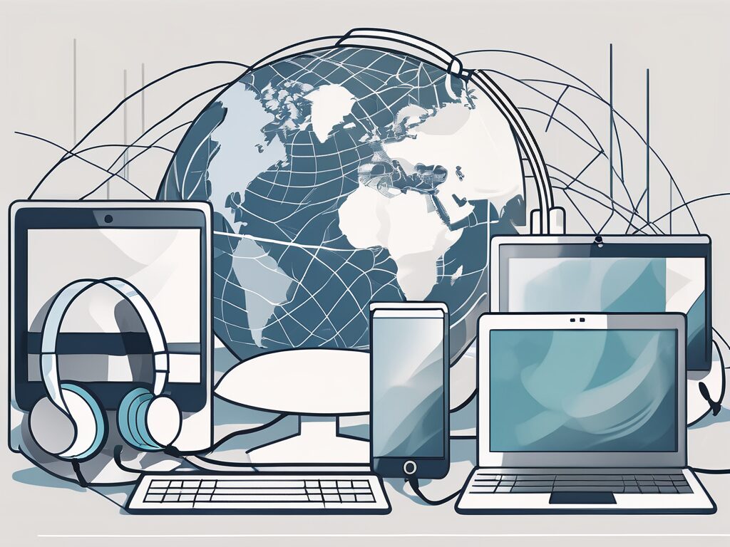 A diverse set of digital devices such as laptops