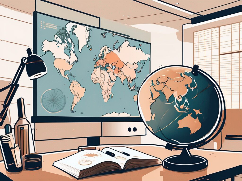 A classroom setting in china with english teaching materials and the ipgce course book on the desk