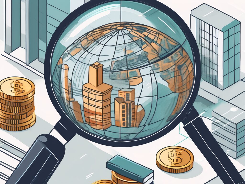 A globe with various international school buildings