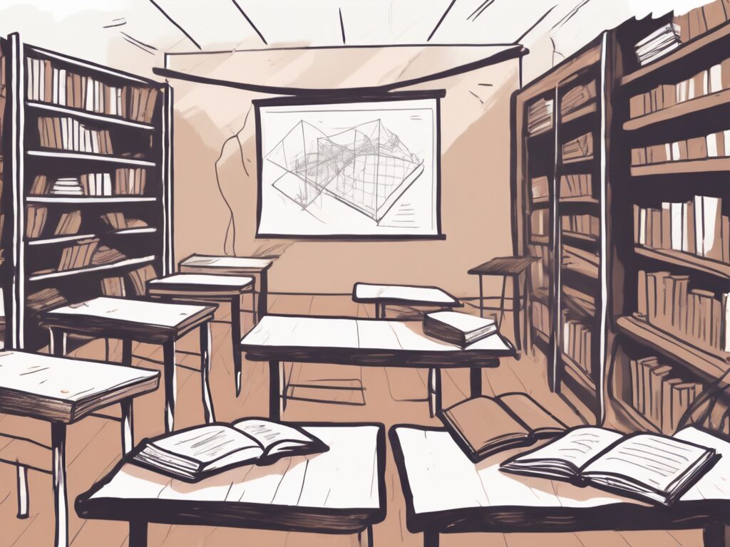 A classroom setting in thailand with diverse educational tools and elements symbolizing language barriers