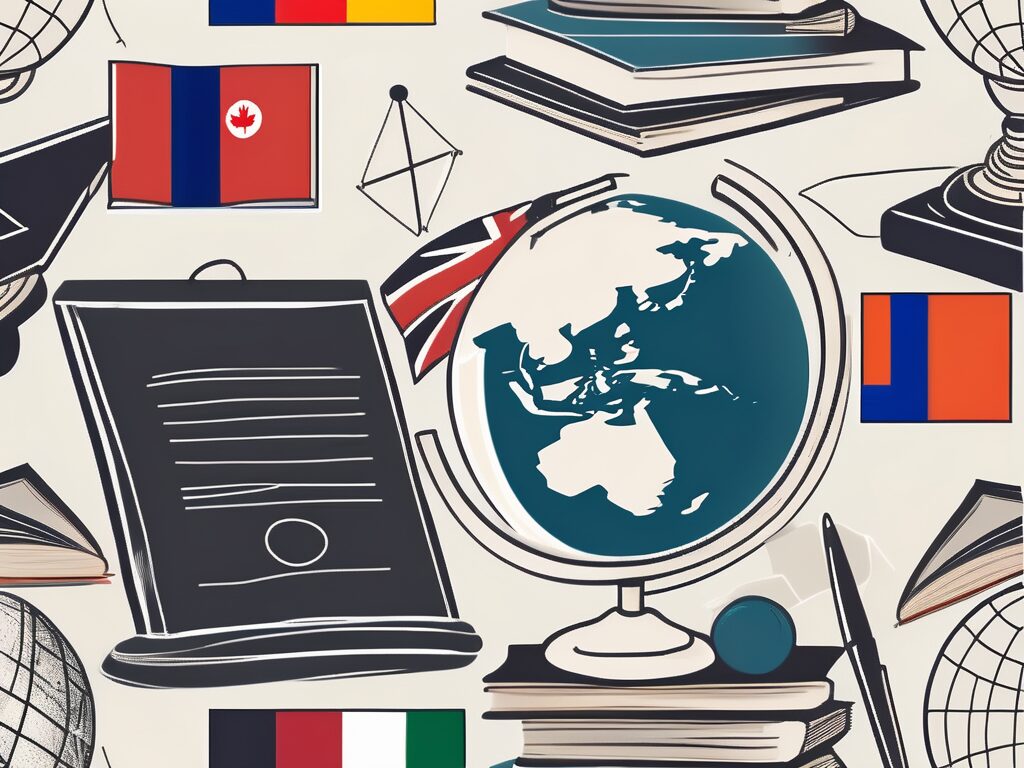 Various educational tools such as a globe
