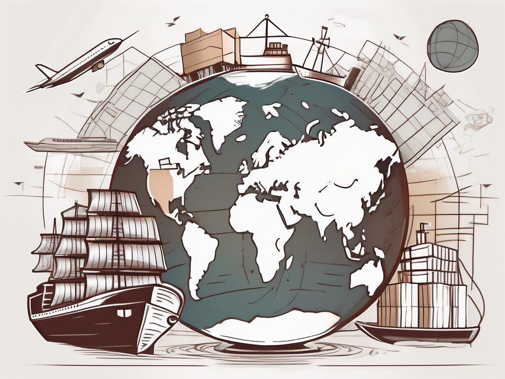 A globe with china highlighted