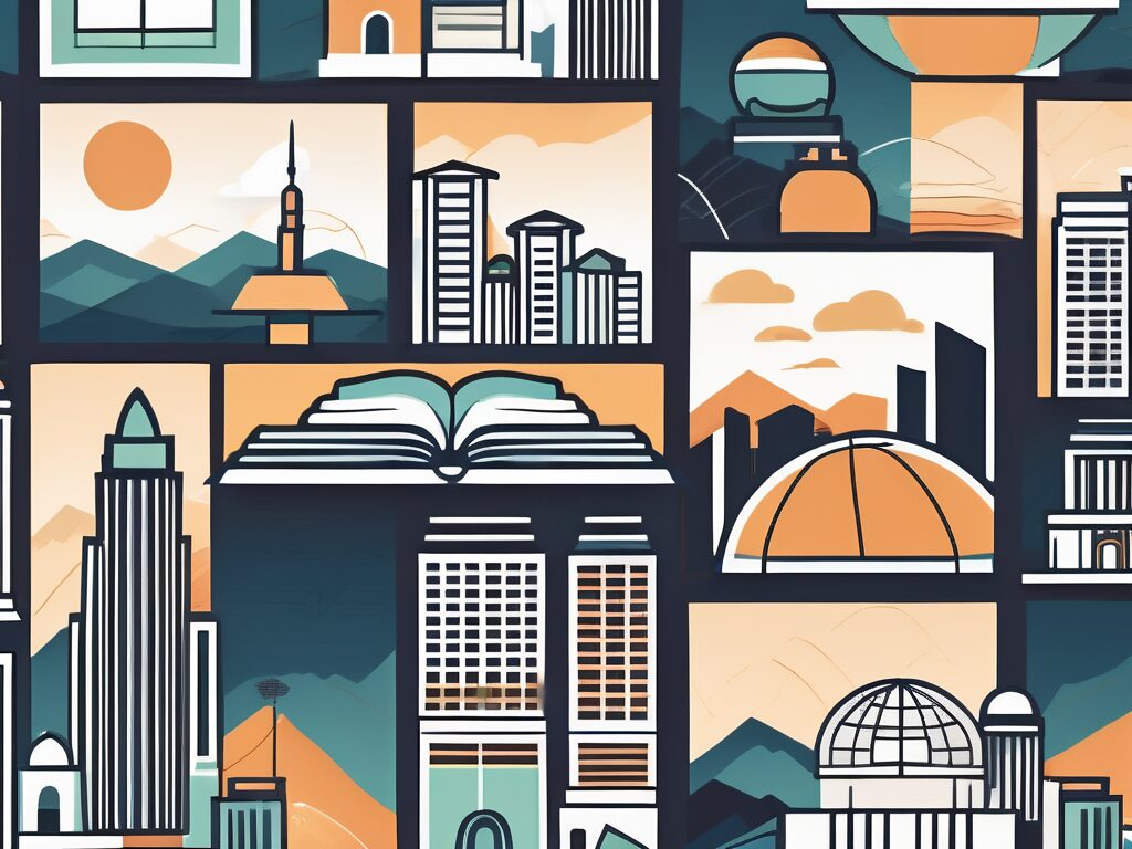 A diverse collection of educational tools such as a globe