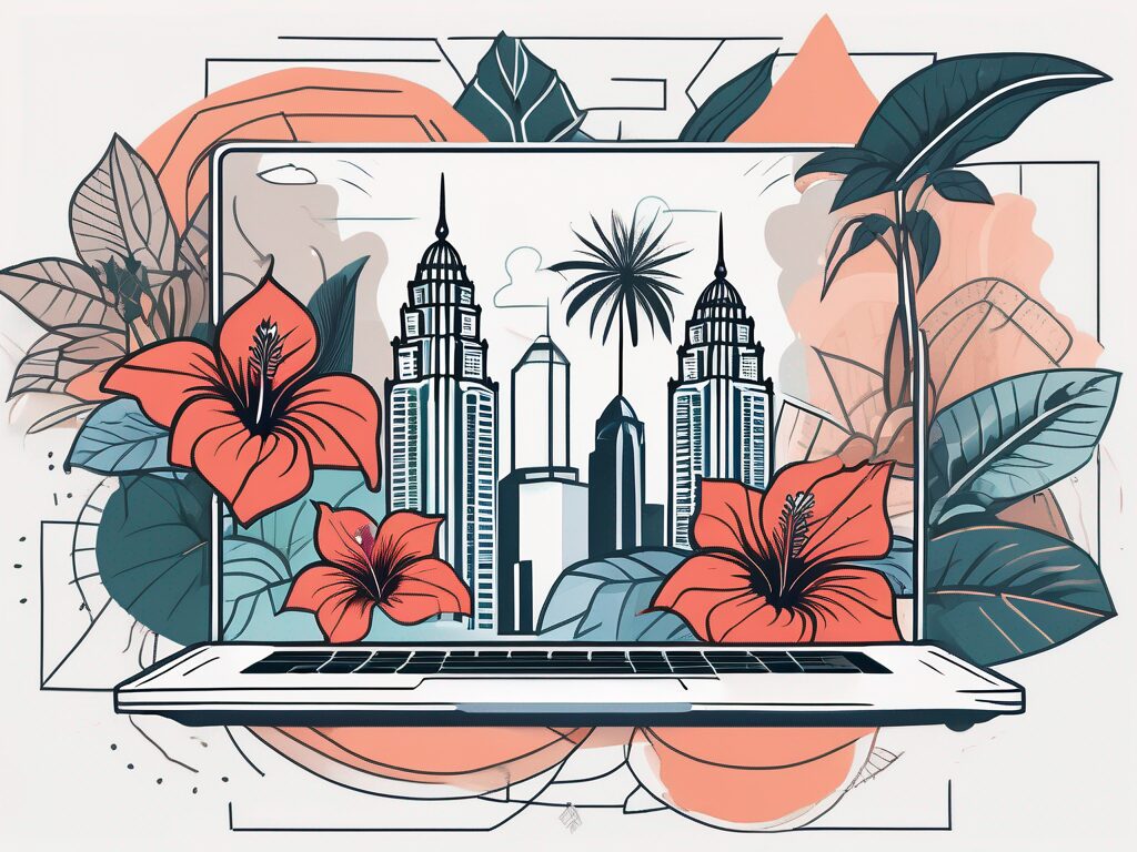 A laptop displaying various online course thumbnails