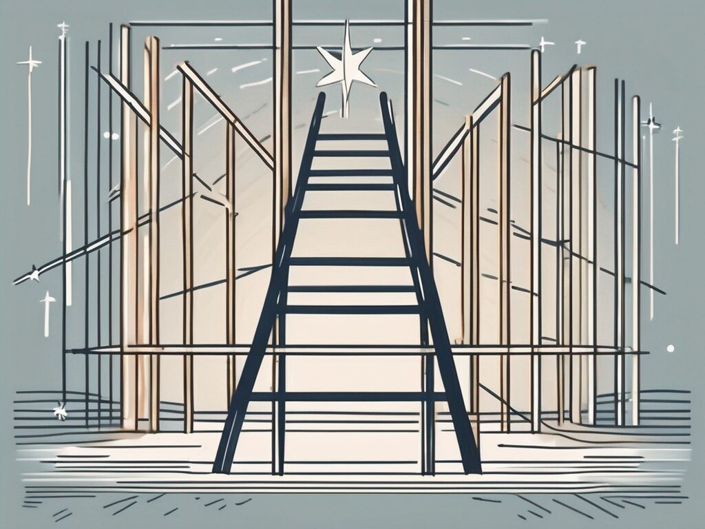 A ladder reaching towards a star