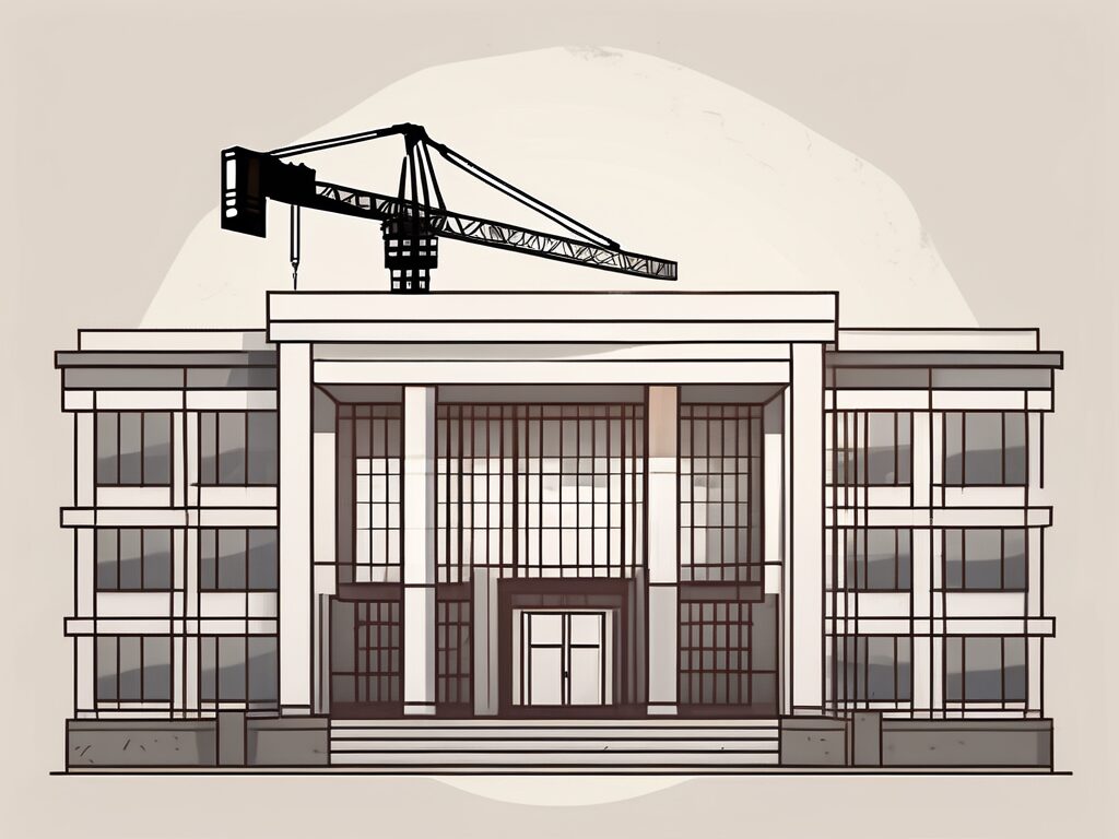 A school building with six pillars symbolizing support