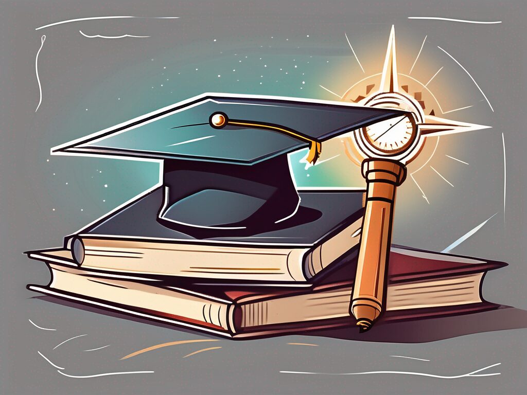 A graduation cap and diploma resting on top of a book