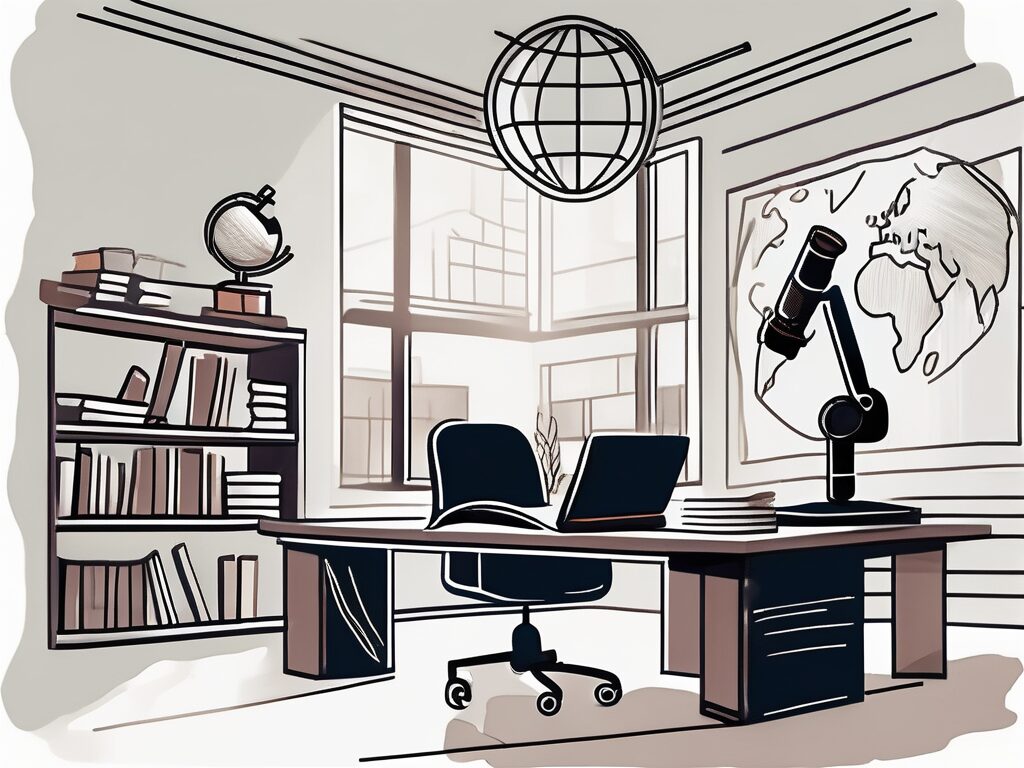 A classroom setting with books