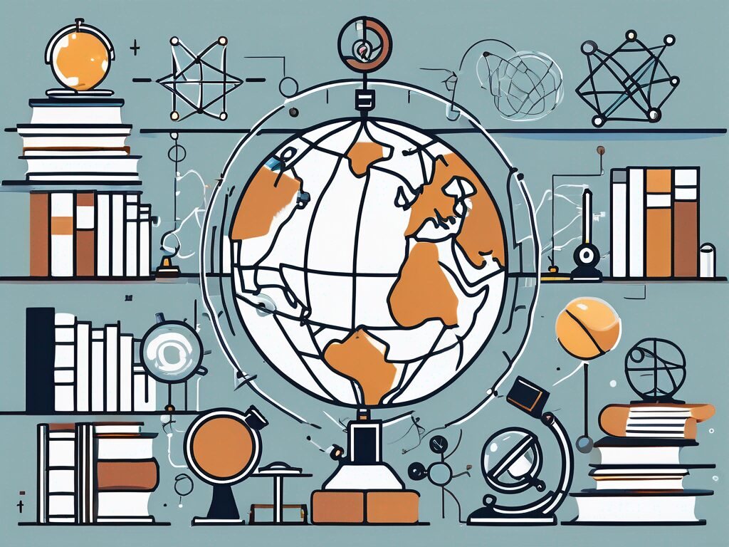 A diverse array of interconnected symbols or icons representing different aspects of learning