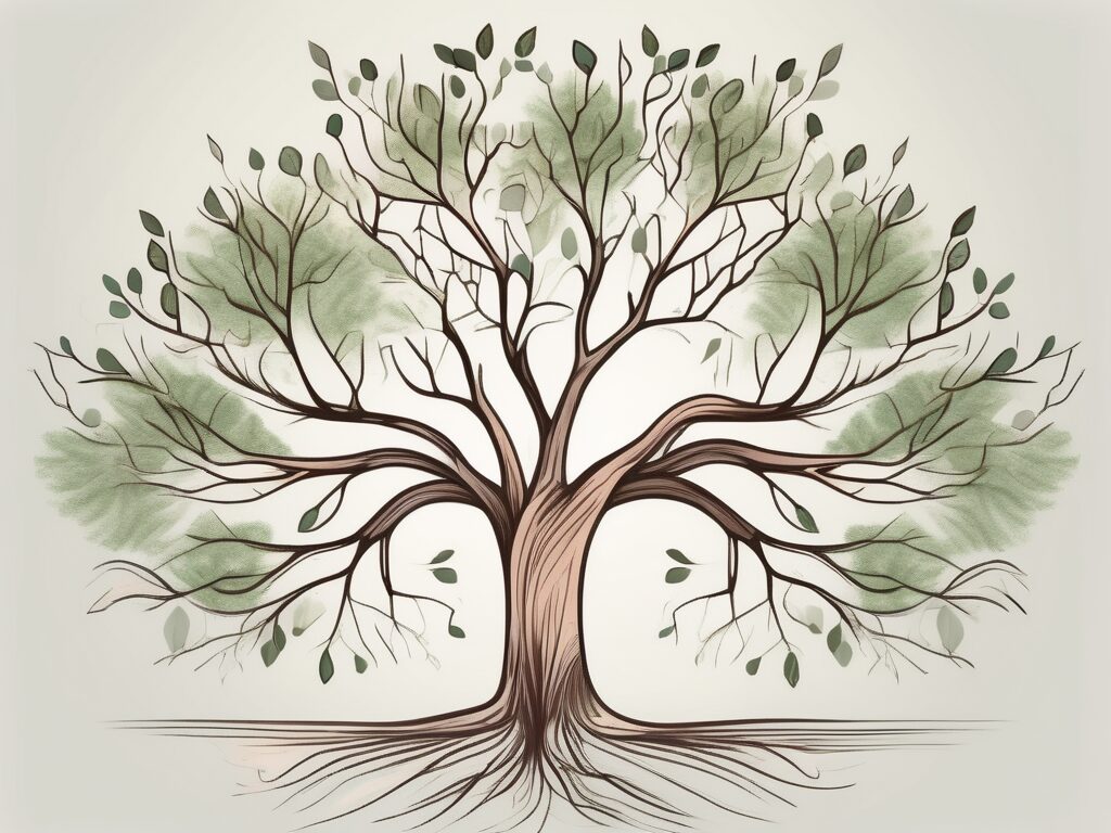 A thriving tree with ten branches