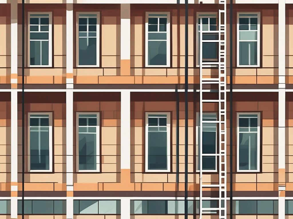 A ladder with nine rungs