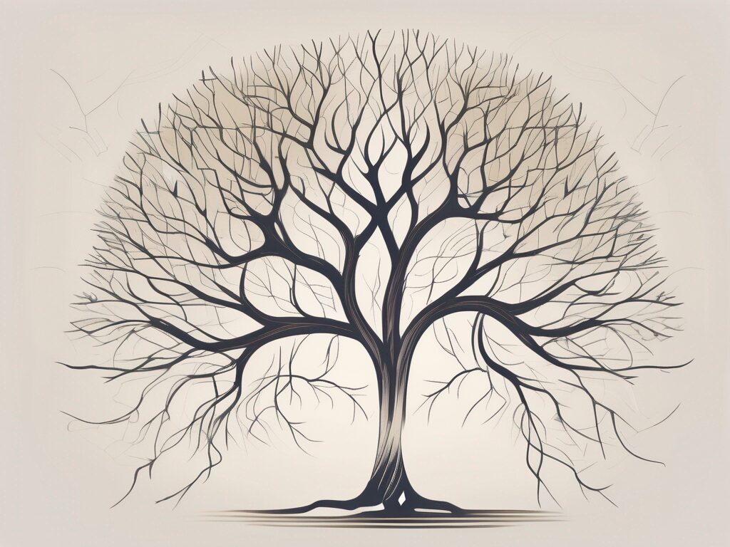 A tree with eight distinct branches