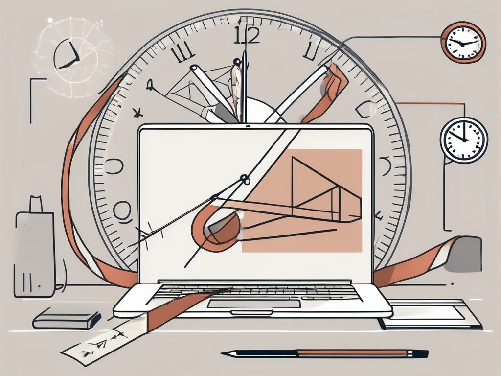 A laptop with an online learning interface on the screen
